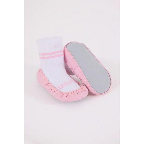 U.S. Polo Assn Çarık Çorap USB2800 Beyaz-Pembe