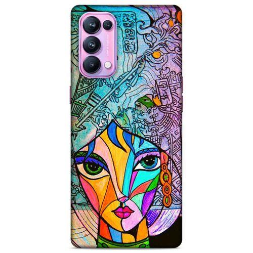 Lopard Oppo Reno 5 Pro 5G Uyumlu Kılıf Sürreal Yüzler ♀ (48) Bumper Kılıf Desenli