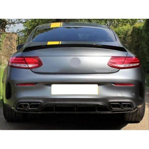 Mercedes W205 Uyumlu C63 Coupe Edition 1 Difüzör & Egzoz Seti Piano Black (Amg)