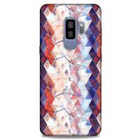 Samsung Galaxy S9 Plus Kılıf Pastel Renkler (3) Kapak Kırmızı Lacivert