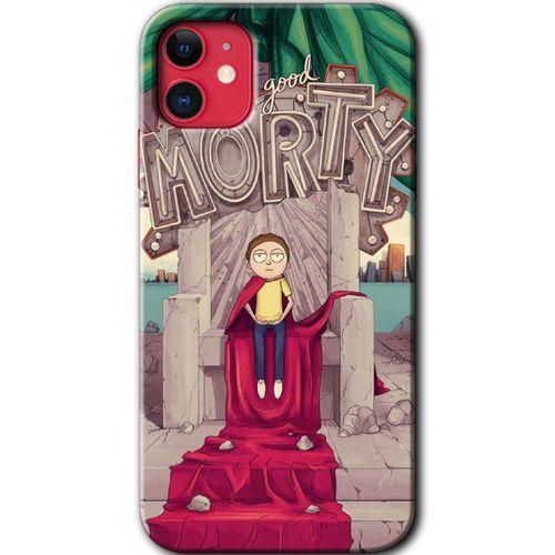 iPhone 11 Kılıf Baskılı Kapak - Morty + 5D Tam Kaplayan Cam