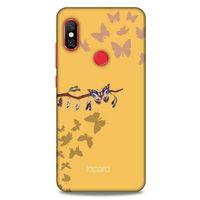 Xiaomi Redmi Note 6 Pro Kılıf Kelebek Etkisi (46) Core Armor Kılıf Yeşil Sarı