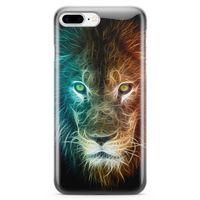 Apple iPhone 8 Plus Kılıf Neon Aslan Arka Kapak Koruma Desenli Full Koruyucu