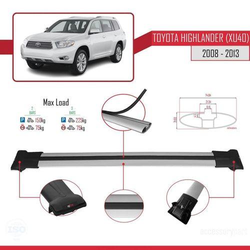 Toyota Highlander (XU40) 2008-2013 Arası ile Uyumlu FLY Model Ara Atkı Tavan Barı GRİ