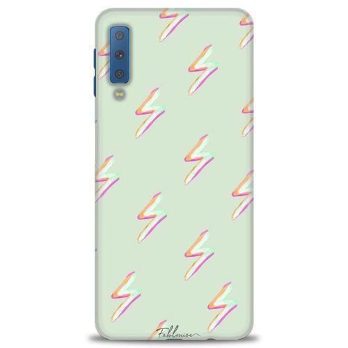Samsung Galaxy A7 2018 Kılıf HD Baskılı Kılıf - Şimşekler + Tam Ekran Koruyucu