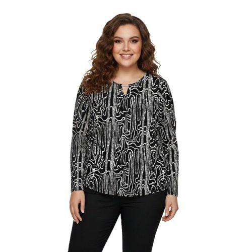 Kadın V Yaka Modelli Baskılı Bluz BGL-ST05105