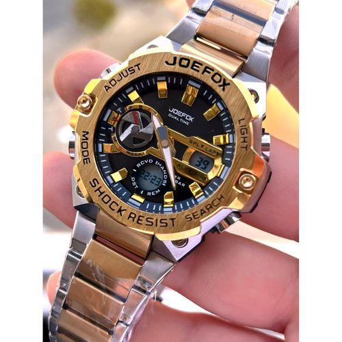 Joefox Çelik Kordon Dijital Ve Analog 2 Yıl Garantili 3 Atm Suya Dayanıklı Erkek Kol Saati JOE.CL11