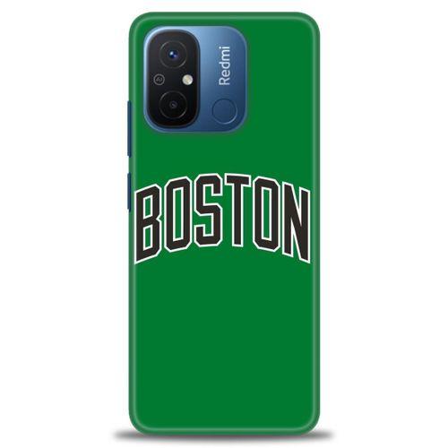 Xiaomi Redmi 12C Kılıf HD Baskılı Kılıf - Boston Yeşil + Tam Ekran Koruyucu