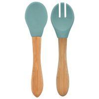 Çocuk Mama Kaşığı ve Çatal Seti Aqua Green