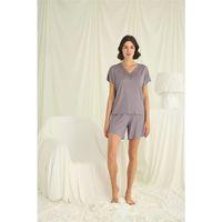 Kısa Kollu Dantelli V Yaka Şort Takımı