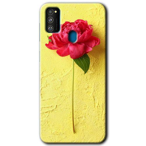 Potkal Hediye Fabrikası Samsung Galaxy M30s HD Baskılı Kılıf + 9D Tam Ekran Koruyucu - Kırmızı Gül