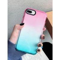 MooodCase iPhone 7 Plus Uyumlu Premium Rainbow Renkli Silikonlu Telefon Kılıfı