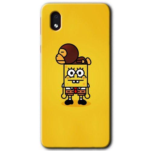 MRCİLETİSİM Samsung Galaxy A01 Core Kılıf Baskılı Kapak - Sünger Bob +Tam Ekran Koruyucu