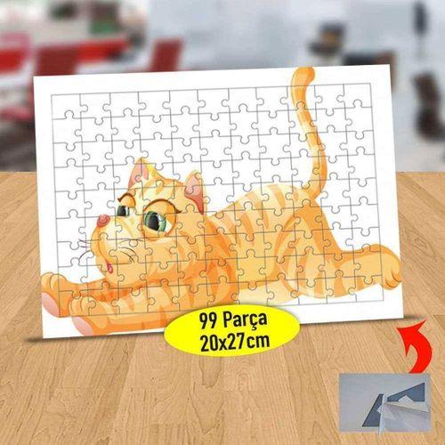 Miskin Tatlı Kedi 99 Parça Puzzle Yapboz Tablo-1308-19322