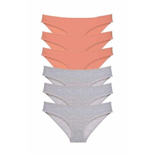 6 adet Süper Eko Set Likralı Kadın Slip Külot Pudra Gri