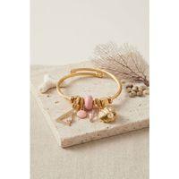 Pembe Deniz Kabuğu Model Gold Renk Charmlı Bileklik