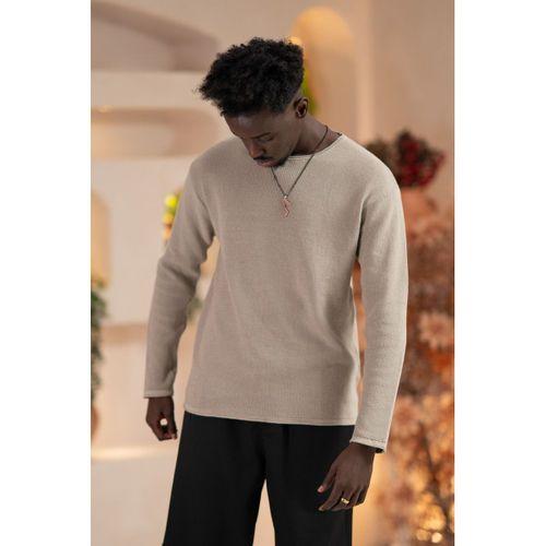 Regular Fit Likralı Kendinden Çizgili Mevsimlik Spor Kazak