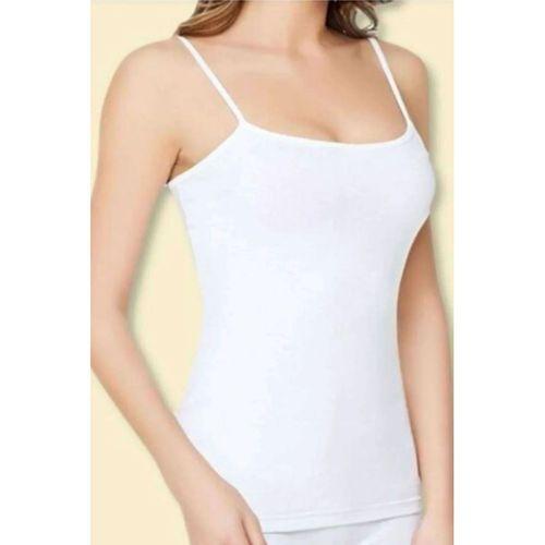 Kota Bayan İp Askılı Beyaz Battal Atlet 6091