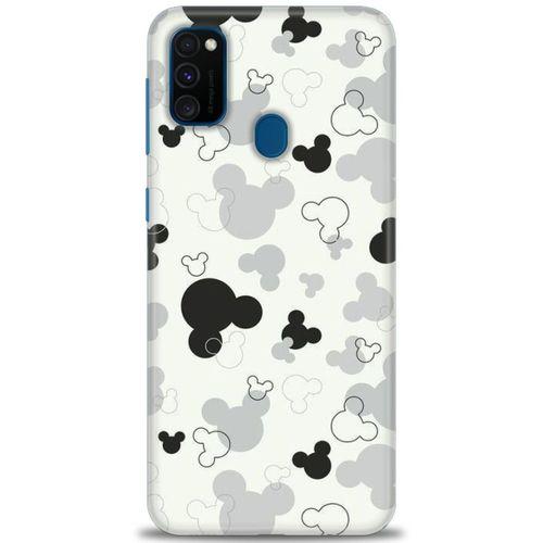 Samsung Galaxy M21 Kılıf HD Baskılı Kılıf - Siyah Mickey + Tam Ekran Koruyucu