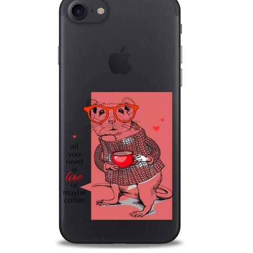 Zoologix (31) Apple iPhone SE 2020 Şeffaf Kılıf Silikon Desenli