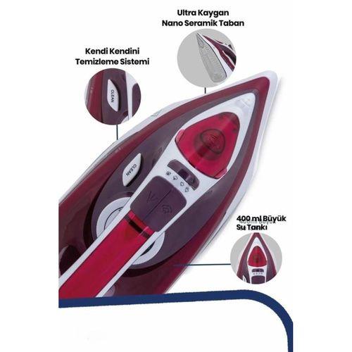 Buharlı Kablolu Ütü 2200 Watt Kireçlenme Önleyici Şok Buharlı