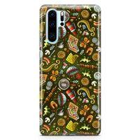 Huawei P30 Pro Kılıf Barbekü Doodle Arka Kapak Koruma Desenli Full Koruyucu