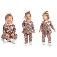 9/18 Ay Leopar Baskılı Penye Bebek Takımı