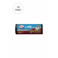 J-400 Jumbo Boy Çöp Torbası 80 x 110 cm 10 Lu Rulo x 20 Paket = 200 Adet (Siyah)