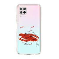 Huawei P40 Lite Spilled Wine Premium Şeffaf Silikon Kılıf