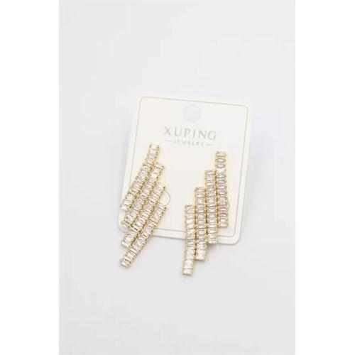 Baget Taşlı Küpe - Altın