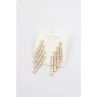 Baget Taşlı Küpe - Altın