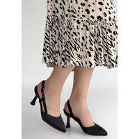 Minde Siyah Saten Topuklu Ayakkabı