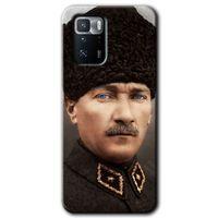 Poco x3 GT Kılıf Baskılı Kapak - Başkomutan Atatürk + 5D Tam Kaplayan Cam