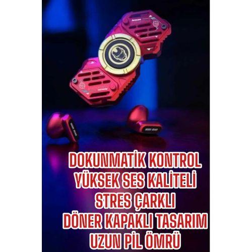 Stres Çarklı Bluetooth Kulaklık Kablosuz Kırmızı Yüksek Ses Kaliteli
