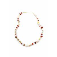 Kırıktaşlı Deniz Kabuğu Kolye - Kırmızı