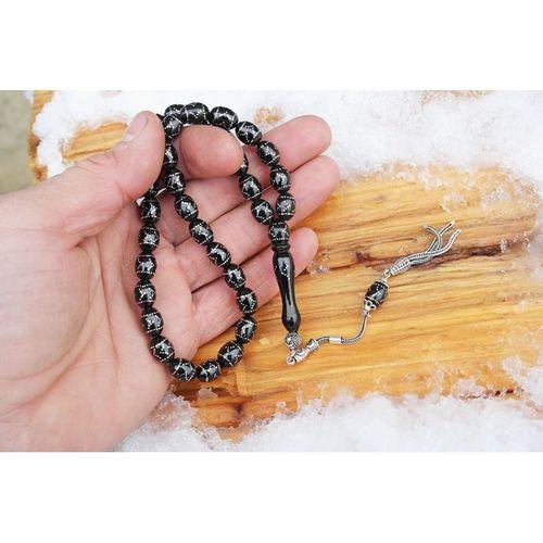 Oltu Taşı Beyzi Model Çemberli Yön İşlemeli Tespih