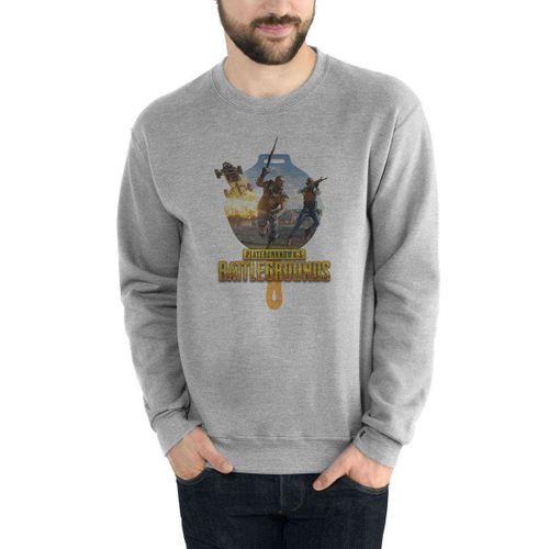 Pubg Baskılı Gri Erkek Sweatshirt