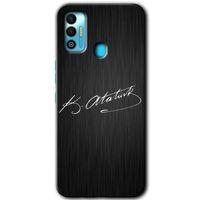 Tecno Spark 7T HD Baskılı Kılıf + 9D Tam Ekran Koruyucu - İmza Atatürk