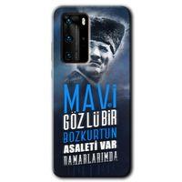 Huawei P40 Pro Kılıf HD Desen Baskılı Arka Kapak - Bozkurt Atatürk