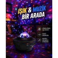 Sesle Etkileşimli Yıldız Projektörlü Gece Lambası – Bluetooth Hoparlörlü, Usb Girişli, Dönen Okyanus