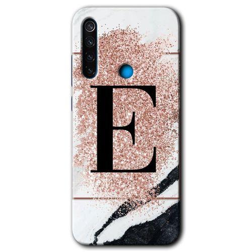 Potkal Hediye Fabrikası Xiaomi Redmi Note 8T Kılıf HD Desen Baskılı Arka Kapak - Pembe Mermer Desenli F Harfi