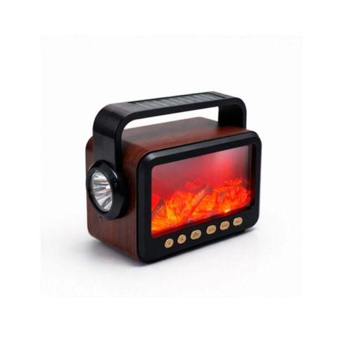 Taşınabilir Şömine Efektli Bluetooth Hoparlör Led Işıklı Radyo