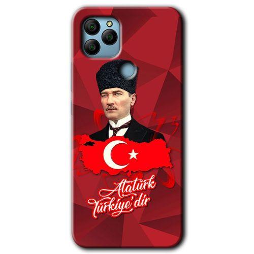 General Mobile GM 22 Plus HD Baskılı Kılıf + 9D Tam Ekran Koruyucu - Atatürkiye