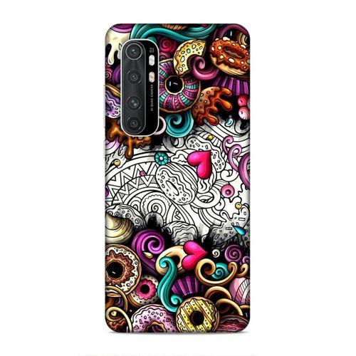 Xiaomi Mi Note 10 Lite Kılıf Donut Doodle Arka Kapak Silikon Koruma Full Koruyucu