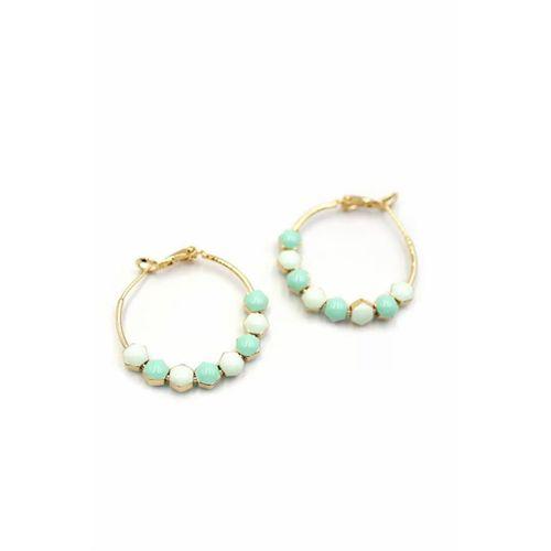 Mineli Halka Küpe - Turkuaz