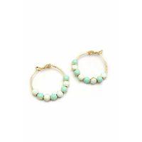 Mineli Halka Küpe - Turkuaz