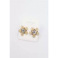 Taşlı Yıldız  Küpe - Altın