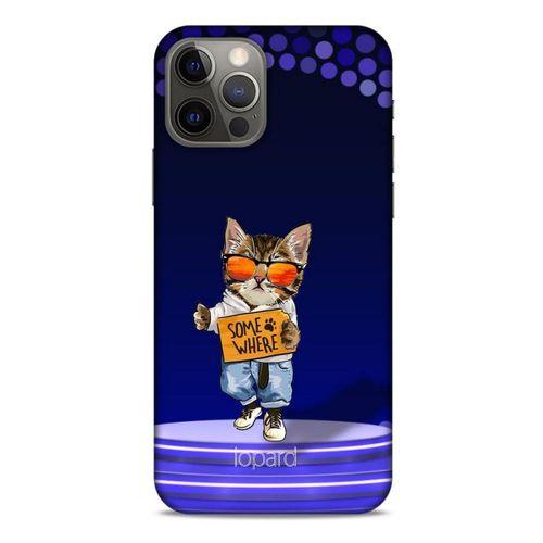 Apple iPhone 12 Pro Kılıf FunnyMaX (42) Rugged Armor Kılıf Kedili Mor