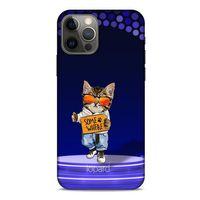 Apple iPhone 12 Pro Kılıf FunnyMaX (42) Rugged Armor Kılıf Kedili Mor