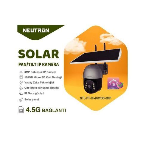 Neutron 3mp 360 derece 1 Yıllık Sim Kart + Hafıza Kartı Dahil 4.5G, 64GB SD Kart Dış Mekan Solar Gün
